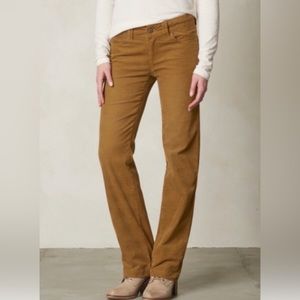 Prana Women’s Trinity Cord Straight Pant In Brown Tortoise 5-Pocket Size 6